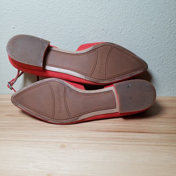 Franco Sarto Red Flats with Ankle Strap - Picture 5 of 7